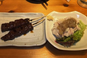 牛串＆茹で鶏ねぎ塩