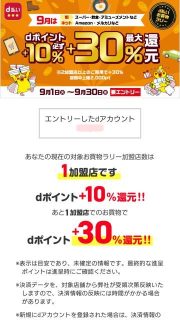 d払いお買い物ラリー（1店舗利用）